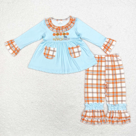 GLP1349    toddler girl clothes pumpkin girl winter thanksgiving set