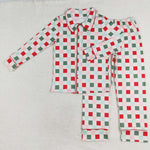 GLP1353  adult pajamas gingham adult women christmas pajamas set