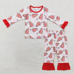 GLP1397  Bamboo toddler girl clothes tree girl winter christmas pajamas set