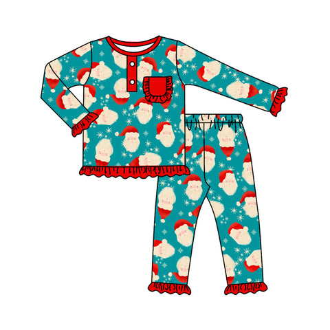 GLP1415 pre-order  toddler girl clothes santa girl winter christmas pajamas set-2024.7.11