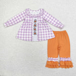 GLP1434   toddler girl clothes embroidered boo girl halloween winter set