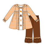 GLP1435 pre-order  toddler girl clothes turkey girl thanksgiving winter set-2024.7.16