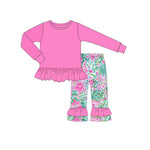 GLP1461 pre-order  toddler girl clothes  pink floral girl winter set-2024.7.19