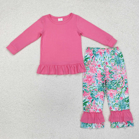 GLP1461  toddler girl clothes  pink floral girl winter set