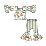 GLP1469 pre-order  toddler girl clothes pumpkin girl  bell bottoms outfit-2024.7.21