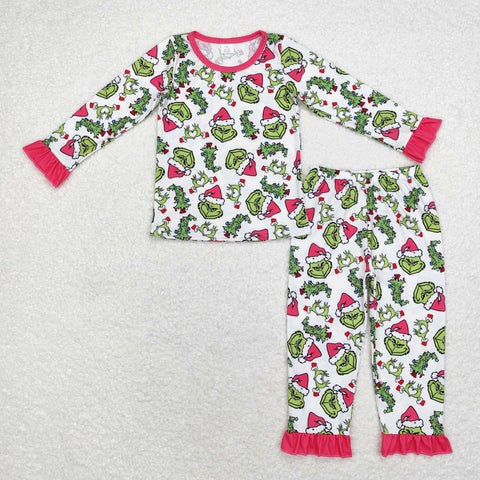 GLP1478  toddler girl clothes cartoon girl christmas winter pajamas set