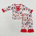 GLP1479  toddler girl clothes cartoon mouse girl christmas winter pajamas set