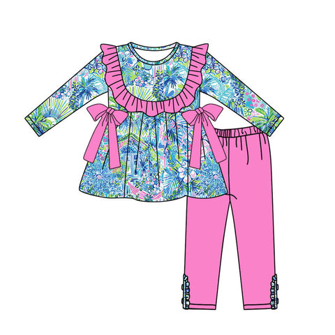 GLP1480 pre-order  toddler girl clothes floral  girl  winter set-2024.7.22