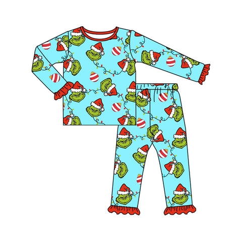 GLP1489 pre-order  toddler girl clothes cartoon girl christmas winter pajamas set-2024.7.22