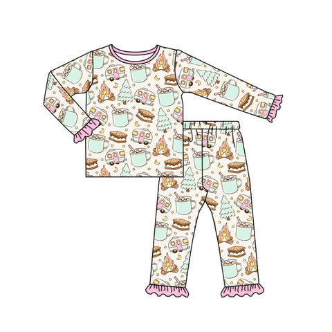 GLP1502 pre-order  toddler girl clothes marshmallow girl winter pajamas set-2024.7.23