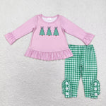 GLP1505    toddler girl clothes xmas tree girl winter christmas  set