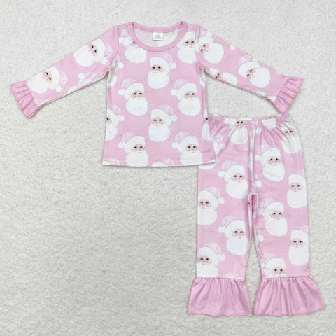 GLP1534  Bamboo toddler girl clothes santa claus girl christmas winter pajamas set