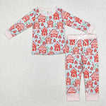 GLP1582 Bamboo  toddler girl clothes gingerbread man girl christmas winter set