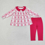 GLP1623  toddler girl clothes pink bows girl winter set