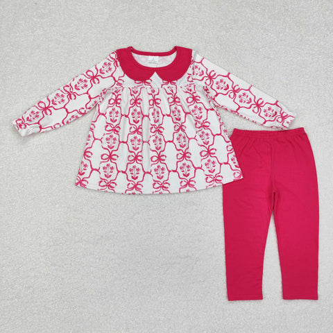 GLP1623  toddler girl clothes pink bows girl winter set