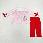 GLP1677   toddler girl clothes embroidery xmas tree girl christmas winter set