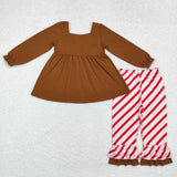 GLP1682   toddler girl clothes stripe girl winter set