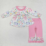 GLP1699   toddler girl clothes floral girl winter set