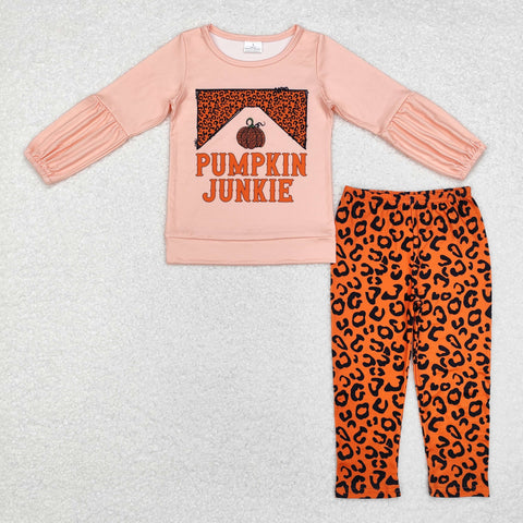 GLP1707   toddler girl clothes pumpkin girl winter set