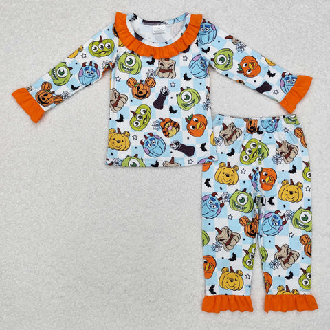 GLP1738  toddler girl clothes cartoon girl halloween pajamas winter set