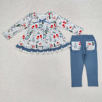 GLP1778   toddler girl clothes snowman girl christmas winter set