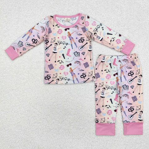 GLP1844  Bamboo toddler girl clothes 1989 singer girl winter set