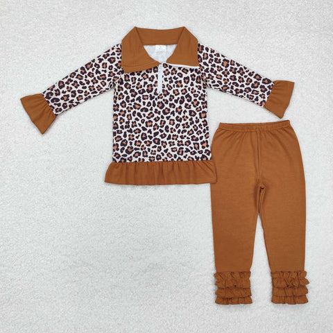 GLP1845  toddler girl clothes leopard print  girl winter set