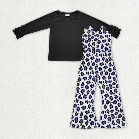 GLP1847  toddler girl clothes leopard print girl  winter jumpsuit set