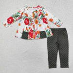 GLP1851    toddler girl clothes floral girl winter set