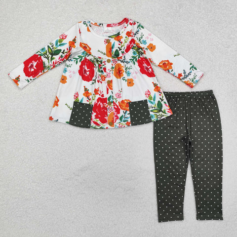 GLP1851    toddler girl clothes floral girl winter set