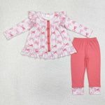 GLP1958  toddler girl  clothes pink bows girl winter set