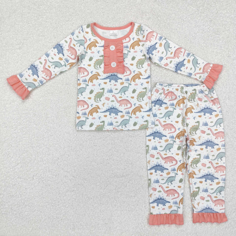 GLP1969    toddler girl clothes dino girl winter pajamas set