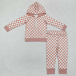 GLP1989  toddler girl clothes gingham  girl  winter set