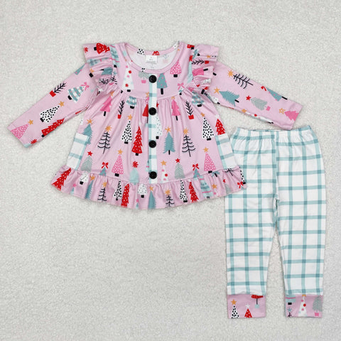 GLP1998   toddler girl clothes trees  girl winter christmas set