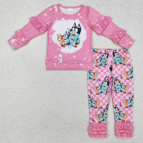 GLP2088  toddler girl clothes cartoon dog girl winter set