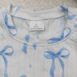 GLP2143 cable knit toddler girl clothes blue bows girl bell bottom pant set
