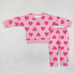 GLP2230   toddler girl clothes love girl valentines day pajamas set