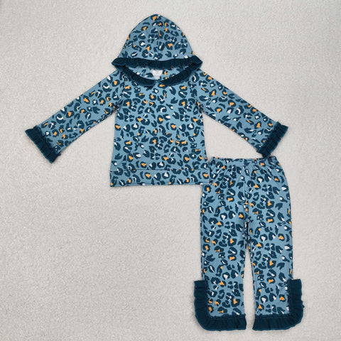 GLP2239   toddler girl clothes leopard print girl winter set