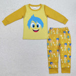 GLP2240   toddler girl clothes cartoon girl winter pajamas set