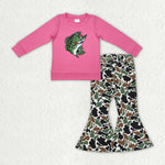 GLP2314 baby girl clothes fishing girl bell bottoms jeans outfits