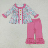 RTS kids matching clothing embroidered pumpkin print clothing girl winter clothing-2025.6.24
