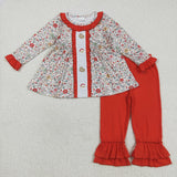 RTS kids matching clothing embroidered santa print clothing girl christmas winter clothing-2025.9.8