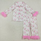 RTS baby clothes santa print baby girl christmas pajamas set-2025.7.19