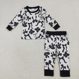 RTS kids matching clothing black bows print clothing winter clothing