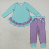 RTS kids matching clothing  solid color print clothing girl fall winter clothing-2025.9.17