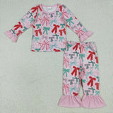 RTS kids matching clothing bows print clothing girl Christmas clothing-2025.7.2