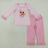 RTS kids clothes embroidered snowman kids summer matching clothes winter set-2025.7.23