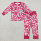 RTS kids matching clothing pink bows print clothing girl winter clothing-2025.8.18