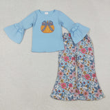 RTS kids matching clothing embroidered pumpkin print clothing  girl winter clothing-2025.10.11