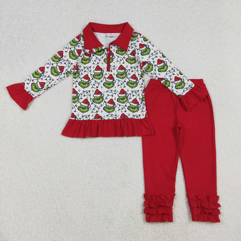GLP2714  toddler girl clothes cartoon girl christmas winter set